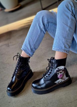 Зимові жіночі черевики dr. martens, женские зимние ботинки доктор мартинс2 фото