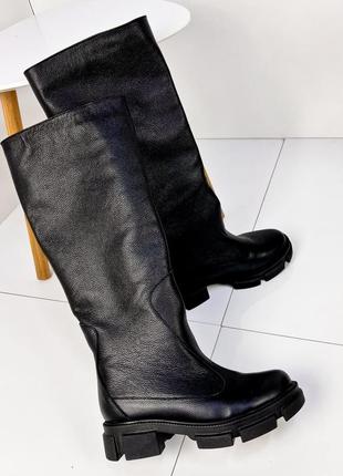 Жіночі чоботи, чорний, натуральна шкіра, єврозима2 фото