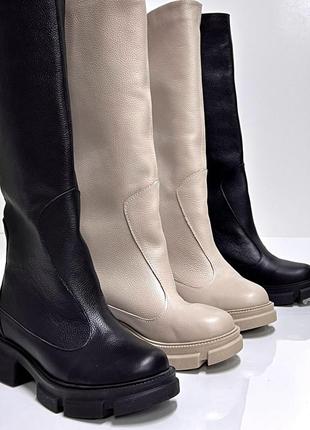 Жіночі чоботи, чорний, натуральна шкіра, єврозима3 фото