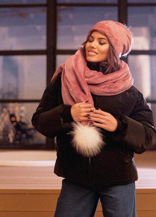 Тёплые и мягкие на ощупь шапка и шарф идеально будут сочетаться с твоим образом. на шапке есть больш9 фото