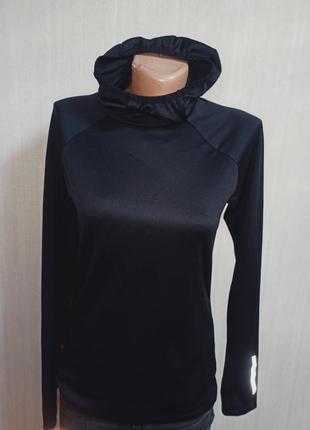 Спортивна кофта h&m кишенею 03-0633870-8 s чорна. кофта для бігу.
