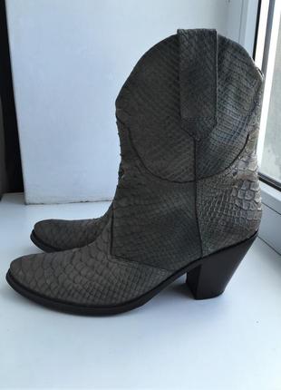 Шкіряні ковбойки черевики enrico fantini 37 р. кожаные казаки премиум под кожу змеи