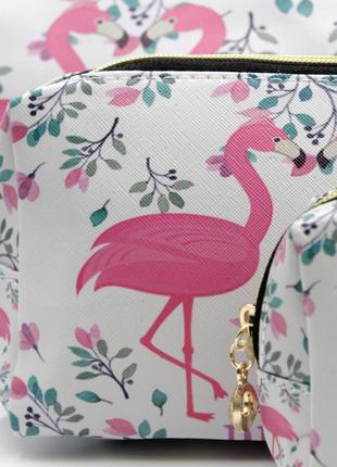 Сумка-косметичка розовый фламинго большая, дорожная косметичка на молнии, дорожный органайзер для путешествий4 фото