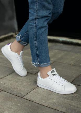 Жіночі кросівки adidas stan smith white logo / smb1 фото