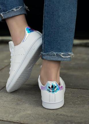 Жіночі кросівки adidas stan smith white logo / smb3 фото