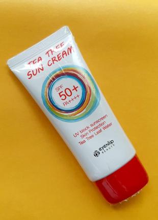 Eyenlip tea tree sun cream spf50+ сонцезахисний крем з зелений чаєм спф