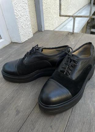 Туфлі кожані (кліпери) на платформі невеликій