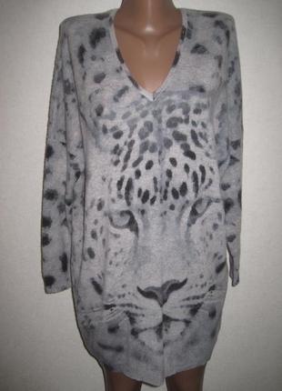 Кашемировое платье туника с тигром marks&spencer р-р16 анимал