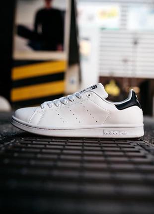 Жіночі кросівки adidas stan smith white black / smb