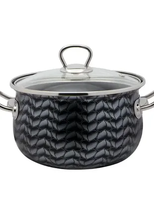 Каструля емальована 4,0 л "чорна перлина" 2815