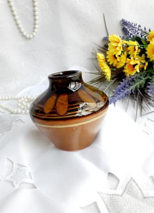 Васильковская🏺⚜ керамика обливная ваза майолика орнамент редкая форма автор денисенко вазочка глечик кувшин1 фото