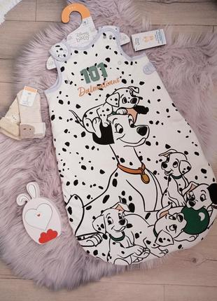 Теплий котоновий спальний термомішок  кокон 101 dalmatians бренду disney baby at primark1 фото