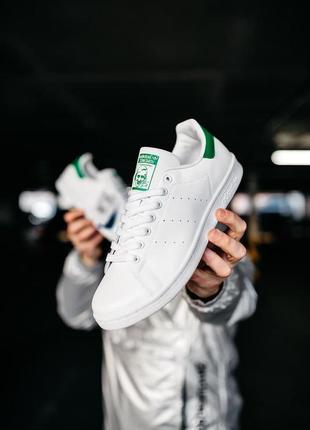 Жіночі кросівки adidas stan smith white green / smb