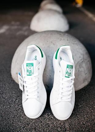 Жіночі кросівки adidas stan smith white green / smb8 фото