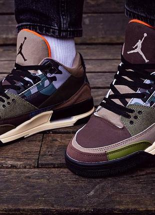 Nike jordan 3 patchwork camo, кросівки чоловічі найк джордан 3, мужские кроссовки найк джордан демисезонные