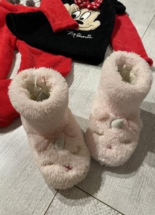 Теплі пухнасті домашні тапочки-чобітки розмір 24-25 розмір як нові єдиноріжка єдиноріг
