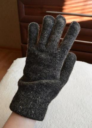 Мужские теплые шерстяные перчатки рукавицы