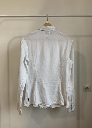 Класична біла лляна сорочка trussardi jeans2 фото