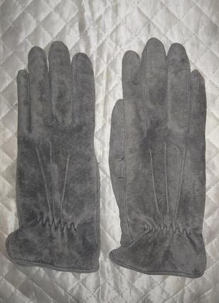 Замшеві рукавички1 фото