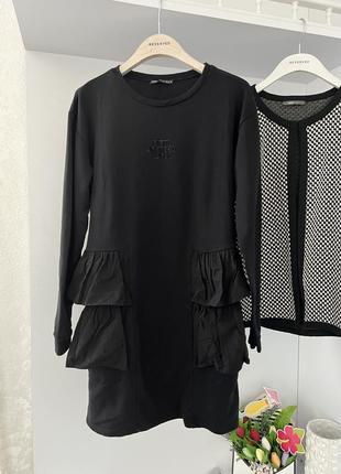 Крутое черное платье zara