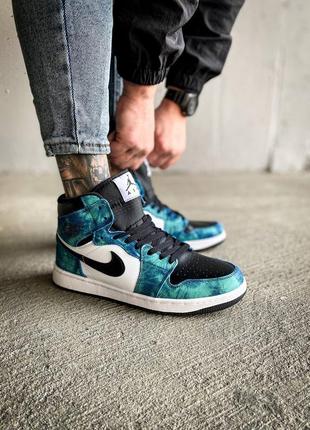 Чоловічі кросівки nike air jordan 1 retro tie dye5 фото