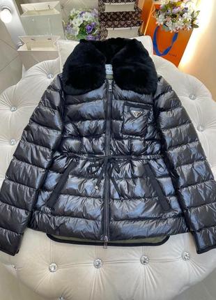 Куртка зима мех чёрная бренд пух1 фото