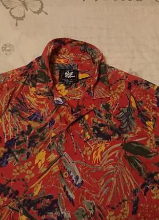 Фірмова бавовняна рубашка сорочка гавайка pull&bear,оригінал,розмір m-l.3 фото