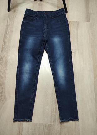 Плотные джинсы mom слим, высокие стрейч джинсовые штаны скинни george на 7-8 лет8 фото
