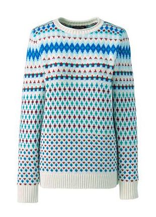 Жіночий різдвяний светр з круглим вирізом бавова/вовна/нейлон, хл, пог 60, land's end