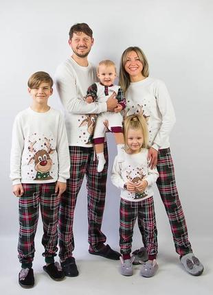 Тепла піжама новорічна, новогодняя пижама family look, новорічна піжама тепла4 фото