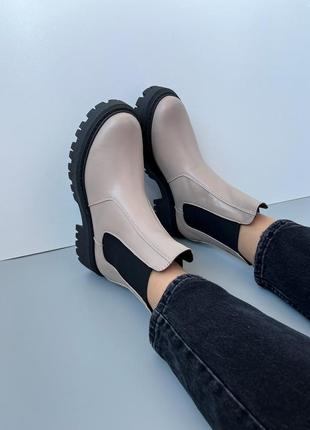 Зимние кожаные ботинки челси 😍