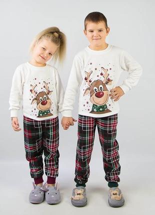 Тепла піжама новорічна, новогодняя пижама family look, новорічна піжама тепла3 фото