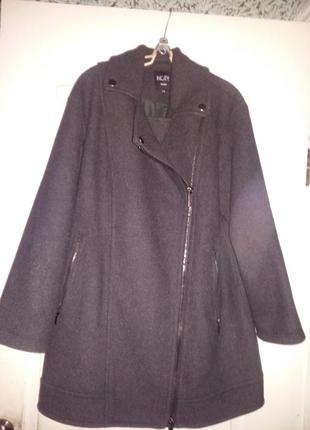 Шикарное пальто темно-серый шерсть
