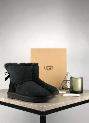 Уггі жіночі\ugg mini bailey bow "black" (36-40)4 фото