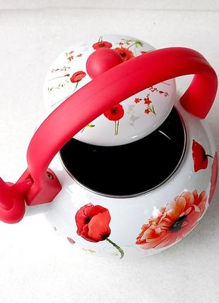 Чайник емальований zauberg red handle ft-7 "12l" (2,2л)3 фото