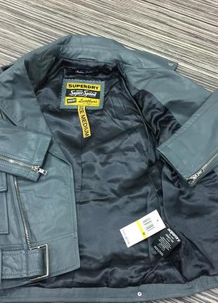 Женская кожанная куртка superdry brittle biker jacket5 фото