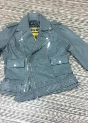 Женская кожанная куртка superdry brittle biker jacket4 фото