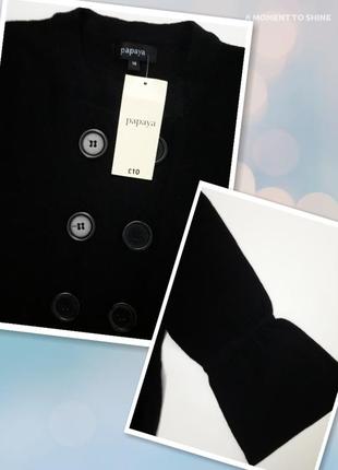 Двобортна молодіжна в'язана кофта рукав кльош 3/4 бренду papaya4 фото