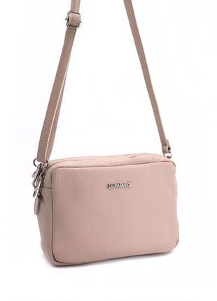 Сумка кроссбоди женская laura biaggi кожаная пудровая