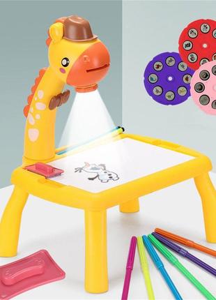 Детский стол проектор для рисования с подсветкой projector painting. цвет: желтый5 фото