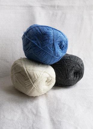 Пряжа для ковровой вышивки semi-wool с ангорой / шерстяные нитки для вязания, мотки