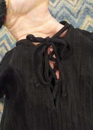 H&m боді в рубчик довгий рукав зі шнуровкою з вирізом4 фото