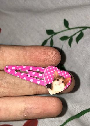 Заколка с котиком, новая