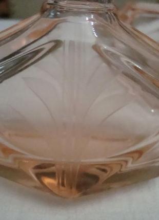 Антикварный парфюмерный набор флакон для духов шкатулка розовое стекло 1930 годов №99510 фото