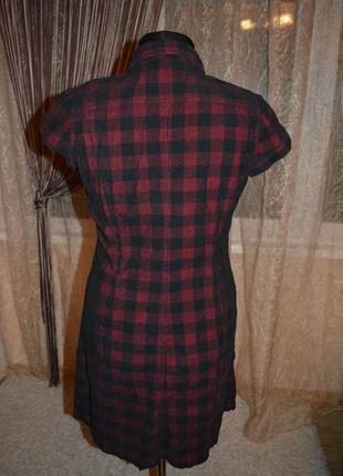 Вельветове тепле стройнящее сукня, сорочка, клітка, смужка, lindex2 фото