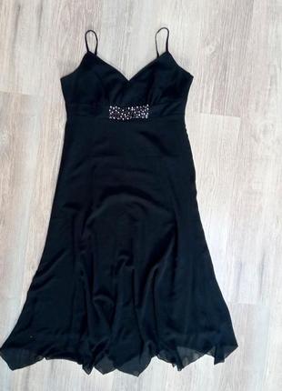 Черное вечернее  платье сарафан батал