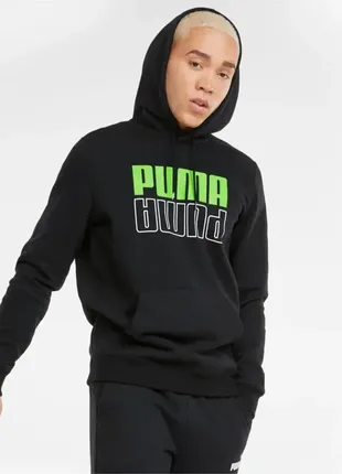 Оригінальна тепла чоловіча толстовка puma power logo fleece hoodie (589409 51)