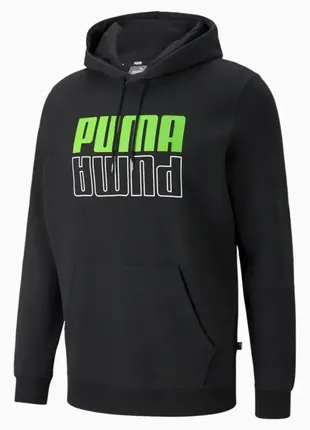 Оригінальна тепла чоловіча толстовка puma power logo fleece hoodie (589409 51)4 фото