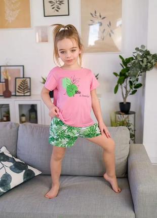 Піжама для дівчинки літня футболка і шорти