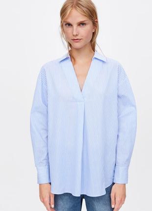 Женская стильная удлиненная блуза блузка оверсайз zara1 фото